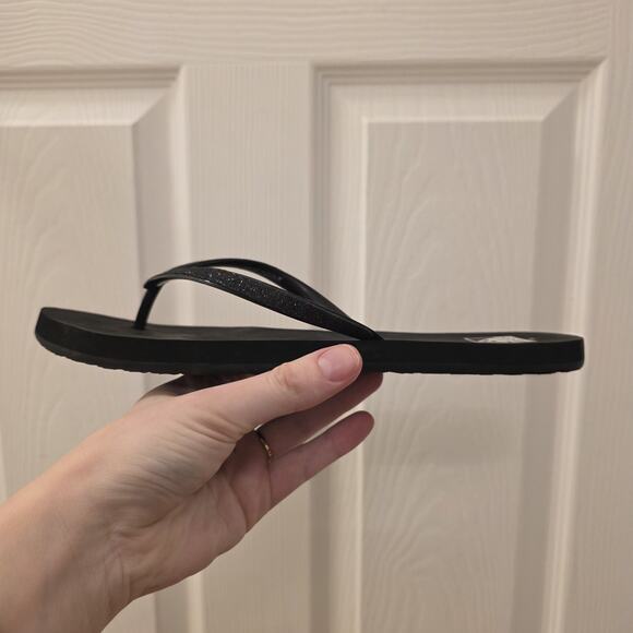 Reef Black Sparkle Slip On Stargazer Beach Summer Outdoor Flip Flops Size 9 - Picture 6 of 7